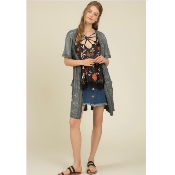 POL Short Sleeve Embroidered Cardigan - Picture 5 of 8